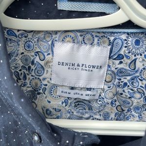 Navy blue Denim and Flower size M